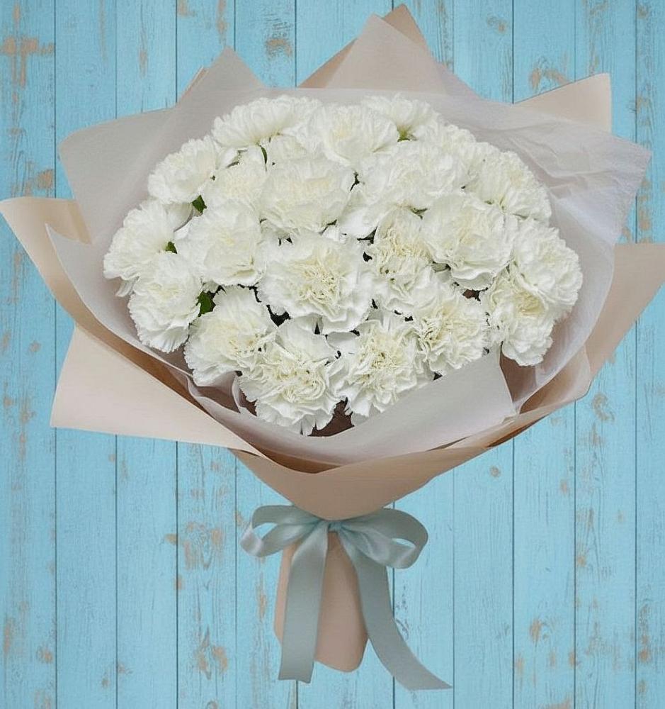 Букет Хрустальное утро в Петропавловске-Камчатском Букет цветов из: Гвоздики в Петропавловске-Камчатском