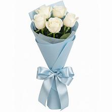 5 Белых роз Проуд в Петропавловске-Камчатском Букет 5 Белых роз Проуд в Петропавловске-Камчатском