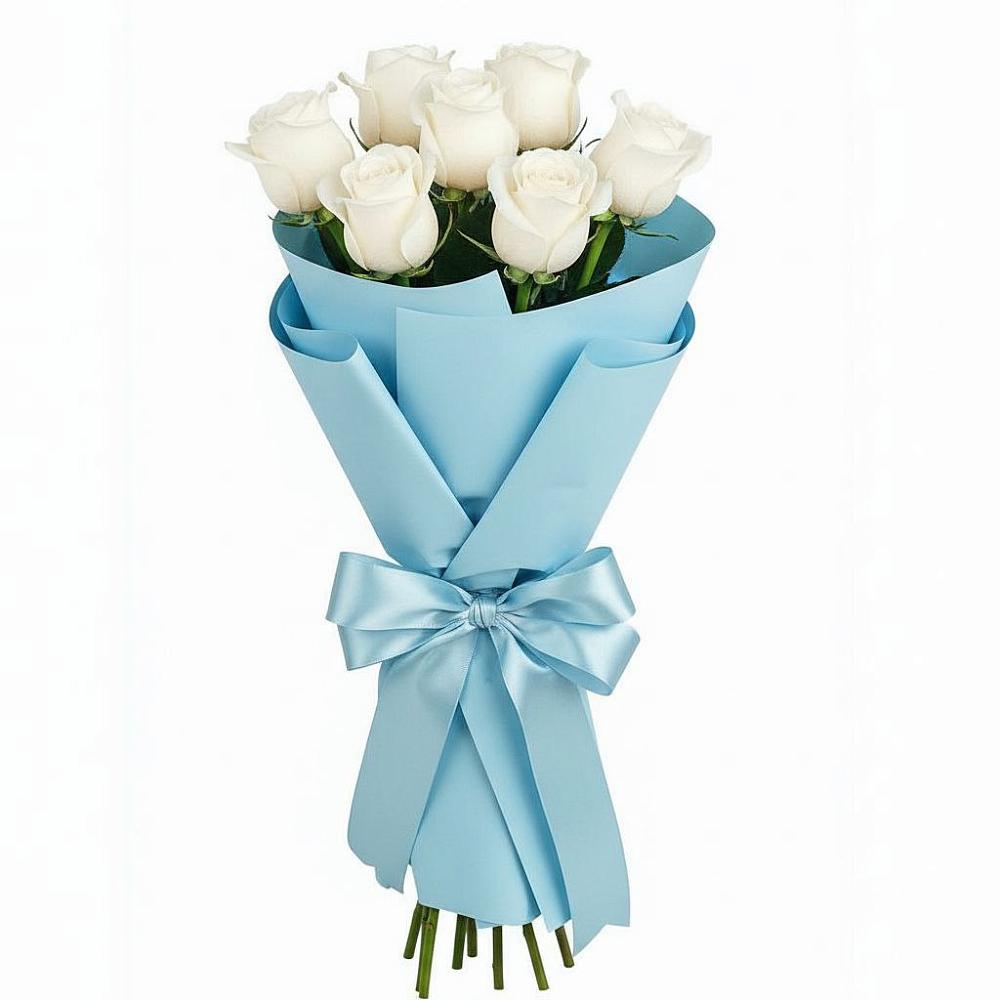 7 Белых роз Проуд в Петропавловске-Камчатском Букет 7 белых роз Проуд в Петропавловске-Камчатском