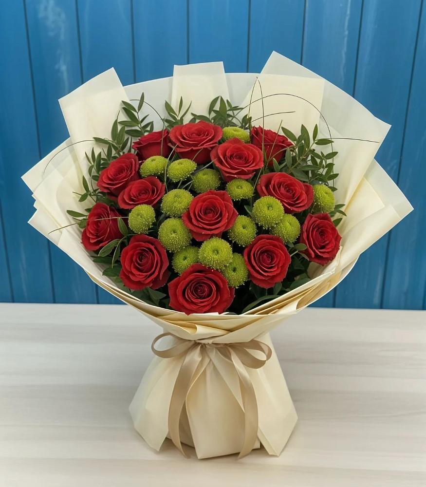 Букет Стихотворение в Петропавловске-Камчатском Букет цветов из: Розы и Хризантемы в Петропавловске-Камчатском