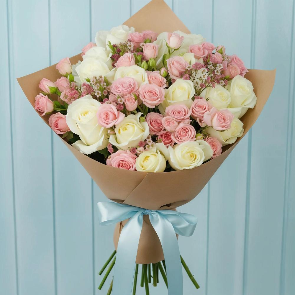 Букет романтичный подарок в Петропавловске-Камчатском Букет цветов из: Розы в Петропавловске-Камчатском