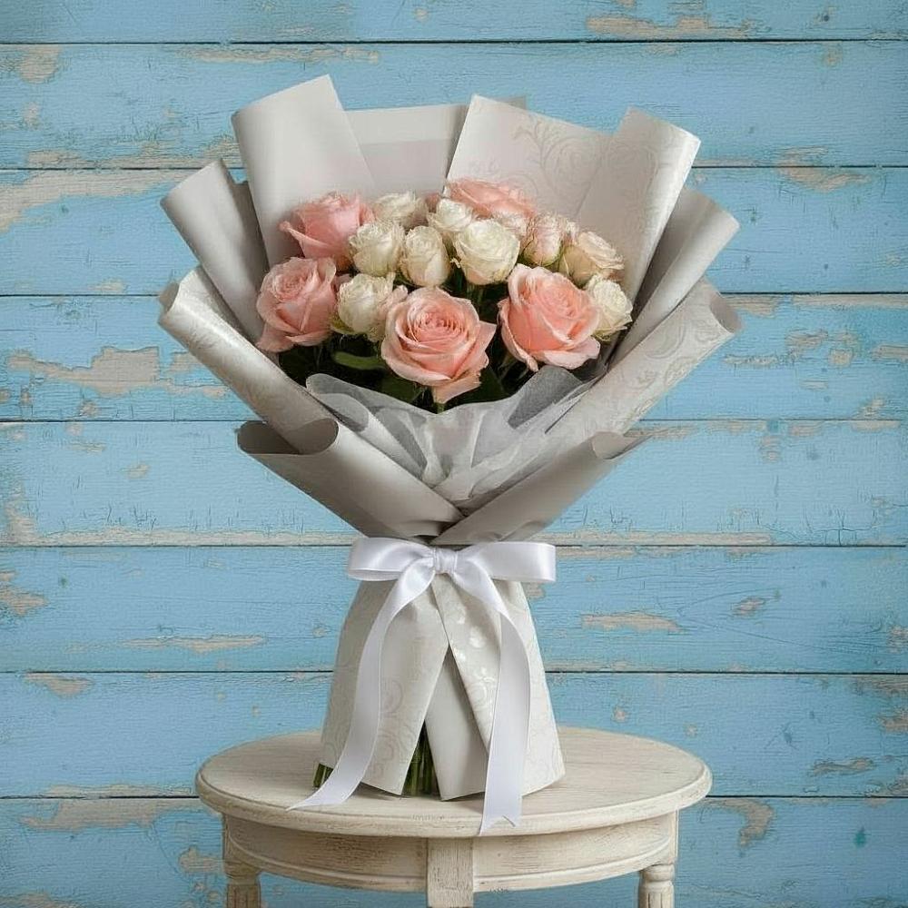 Букет Нежное облако в Петропавловске-Камчатском Букет цветов из: Розы в Петропавловске-Камчатском