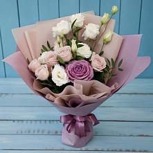 Букет Легкое дыхание #REPLACE_PRED# Петропавловске-Камчатском Букет цветов из:  Розы и Лизиантусы #REPLACE_PRED# Петропавловске-Камчатском