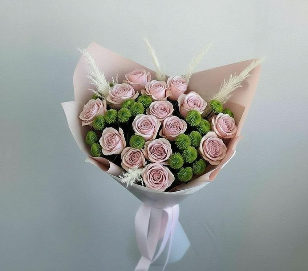 Букет доброе утро в Петропавловске-Камчатском Букет цветов из: Розы и Хризантемы в Петропавловске-Камчатском