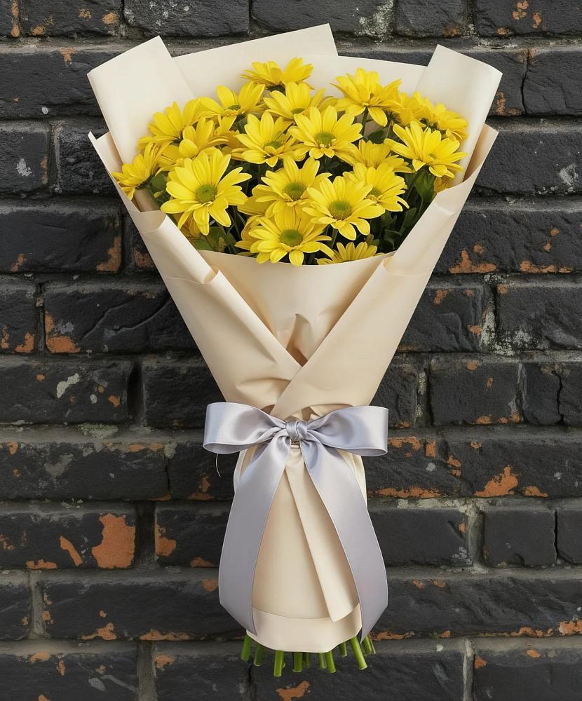 Букет Желтое настроение в Петропавловске-Камчатском Букет цветов из: Хризантемы в Петропавловске-Камчатском
