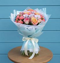 Букет Счастливые мгновение #REPLACE_PRED# Петропавловске-Камчатском Букет цветов из:  Хризантемы и Розы #REPLACE_PRED# Петропавловске-Камчатском