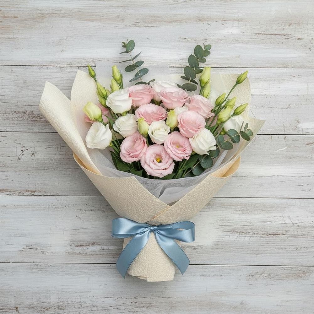 Букет шампанское в Петропавловске-Камчатском Букет цветов из: Лизиантусы в Петропавловске-Камчатском